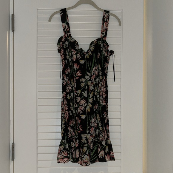 Likely Black Floral Smocked Tie Tank Dress - Picture 4 of 6